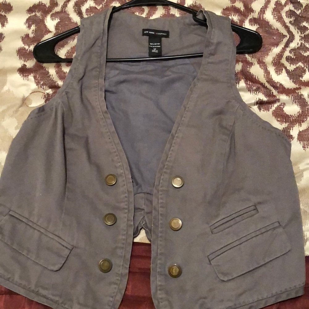 Gray jean vest